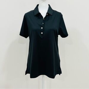 Women's Peter Millar Golf Noble Polo Black Shirt, UPF50+,‎ Size L